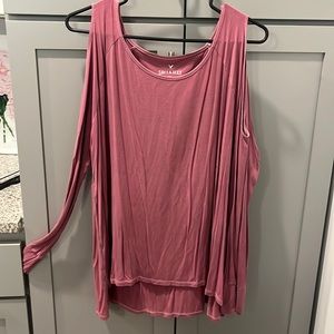 Pink American Eagle Soft & Sexy Cold Shoulder Top